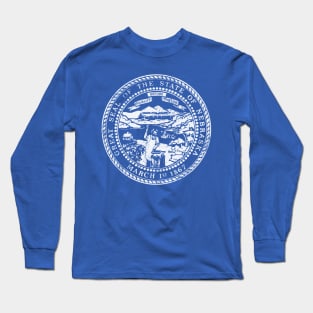 Nebraska State Flag Retro Distressed Long Sleeve T-Shirt